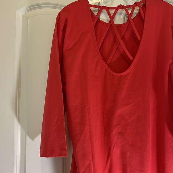 NY & Co Coral Red BodyCon Dress- size XXLarge - Picture 5 of 7